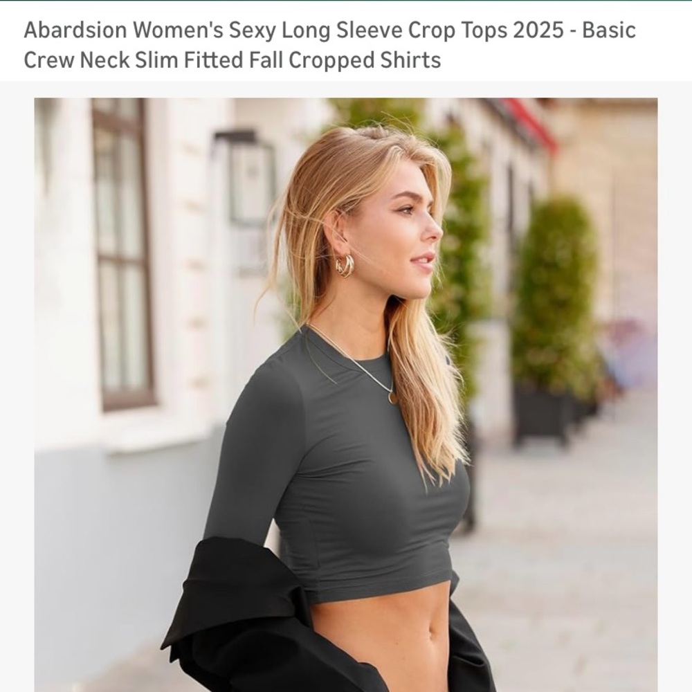 Abardsion long sleeve top, size small, gray
